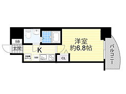 セレニテ江坂グランデ 1Kの間取図画像