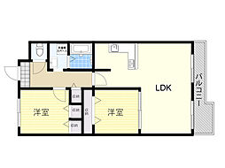 ロイヤルヒルズ待兼山 2LDKの間取図画像
