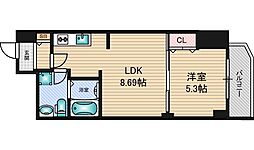 セレニテ新大阪弐番館 1LDKの間取図画像