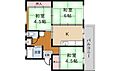 箕面粟生第2住宅2棟3階4.8万円