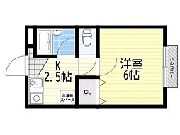 後藤ハイツ ワンルームの間取図画像