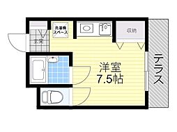 アモ花屋敷マンション 1Kの間取図画像