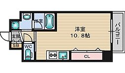 ドルチェヴィータ新大阪 ワンルームの間取図画像