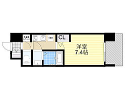 大阪WESTレジデンス2 1Kの間取図画像