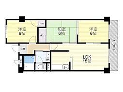 ウエストアップ少路 3LDKの間取図画像