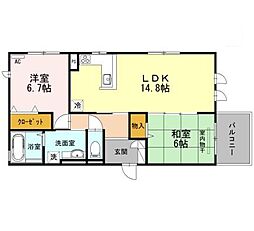 フェザント小野原 2LDKの間取図画像