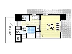 サンスクエア新大阪 1Kの間取図画像