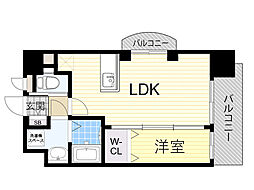 Luxe東三国 1LDKの間取図画像