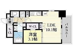 COMFORIA江坂広芝町 1LDKの間取図画像