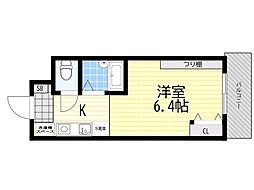 キャッスル北沢新大阪 1Kの間取図画像