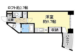 フォレステージュ江坂垂水町 ワンルームの間取図画像