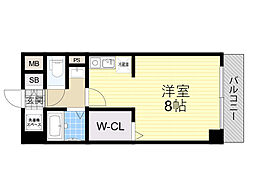 フローライト蛍池 ワンルームの間取図画像