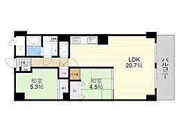 東豊中台マンション 2LDKの間取図画像