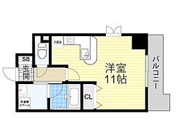 グランエスポワール ワンルームの間取図画像