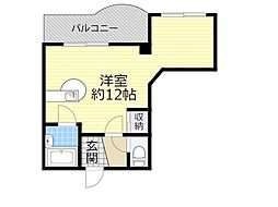 江坂東OMパレス ワンルームの間取図画像
