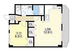 松籟マンション 1LDKの間取図画像