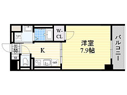 M'sCOMFORTESAKA 1Kの間取図画像