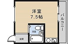 井口堂ハイツ ワンルームの間取図画像