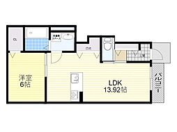 アイディメゾンF 1LDKの間取図画像