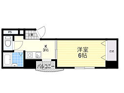 光陽川西 1Kの間取図画像