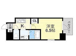 エスリード新北野グランリンク 1Kの間取図画像