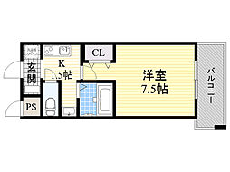 WinRoadEsaka 1Kの間取図画像