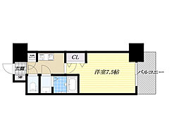 アドバンス江坂ラシュレ 1Kの間取図画像