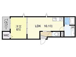 マリー・ベル蛍池 1LDKの間取図画像