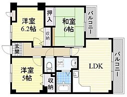 ユンヌホワイエ 3LDKの間取図画像