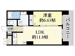 ノルデンタワー新大阪プレミアム 1LDKの間取図画像