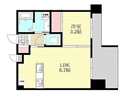 Luxe東三国west 1LDKの間取図画像