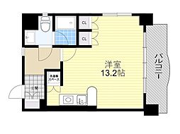 エデラ・カーサ 2階ワンルームの間取り