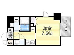 La Douceur江坂2 3階1Kの間取り