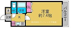 プレサンス西心斎橋 1Kの間取図画像
