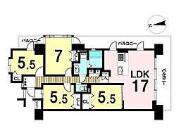 藤和シティホームズ梅林 4LDKの間取図画像