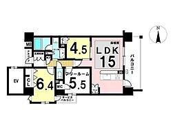 プレサンスロジェ岐阜ザ・クラス 2SLDKの間取図画像