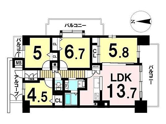 間取り 藤和シティコープ岐阜 7階/-