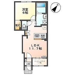 ミモザテラス 1LDKの間取図画像