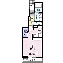 クレド 1Kの間取図画像
