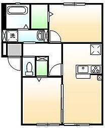 エルメゾンローズ 2LDKの間取図画像