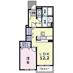 サンソーレA 1LDKの間取図画像