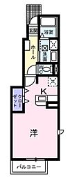モンドミュール 1Kの間取図画像