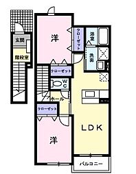 ディマンシュ・MA 2LDKの間取図画像