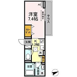 Haroudo 1Kの間取図画像