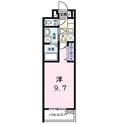 ベルセゾン 1Kの間取図画像