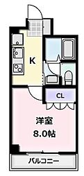 プラッツ・1 1Kの間取図画像