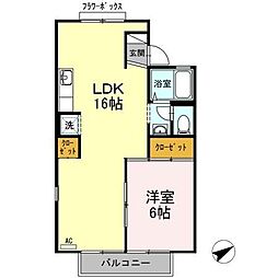 サニーハイツ 1LDKの間取図画像