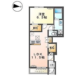 グランコート 1LDKの間取図画像