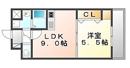 セリオンパレス 1LDKの間取図画像
