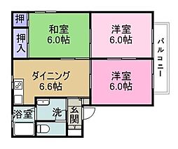 夢番地A 3DKの間取図画像